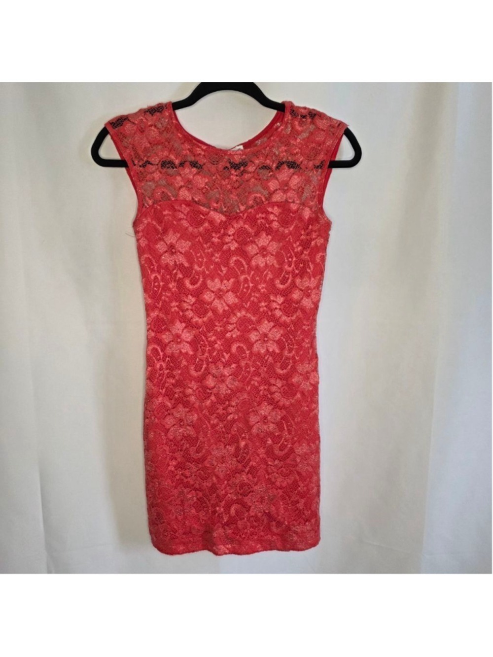 Dynamite Coral Lace Mini Dress Petite Small